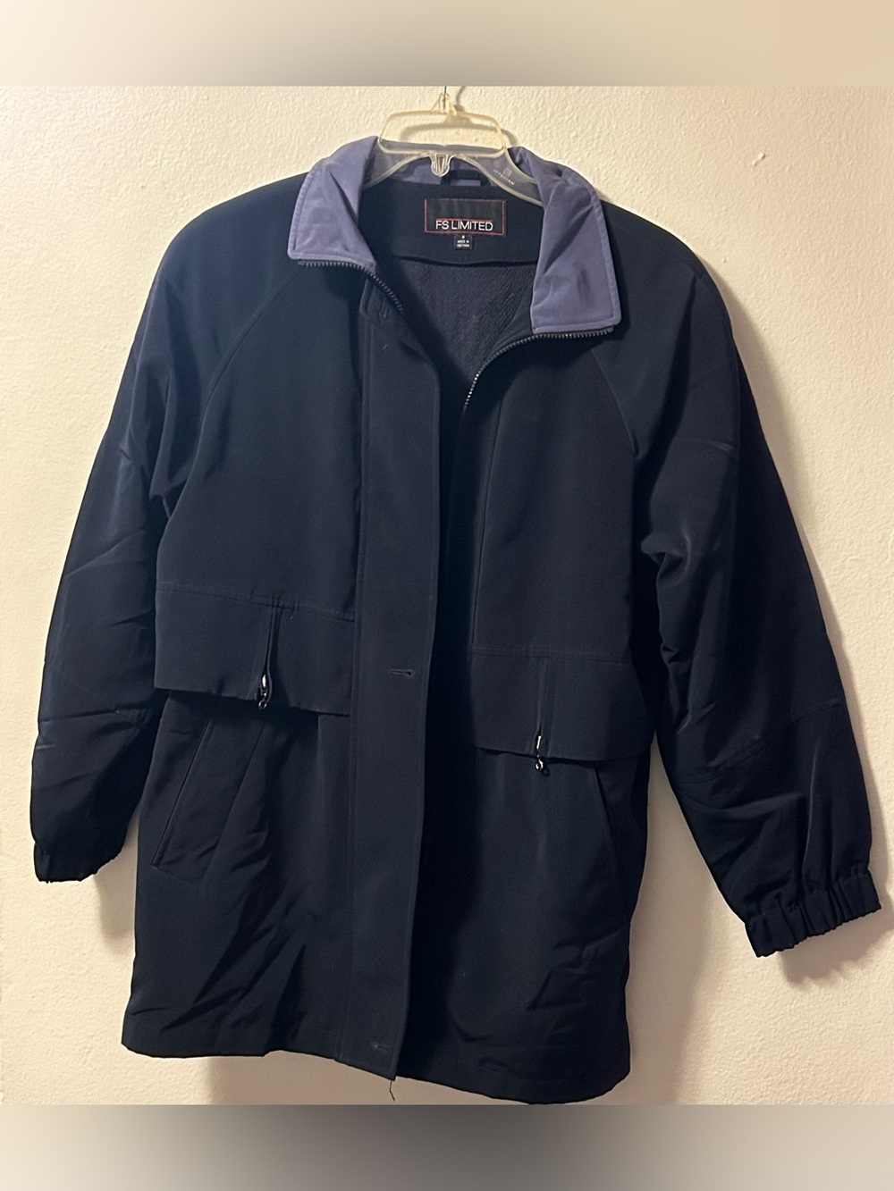 VTG FS Limited Black Utility Jacket Contrasting Collar Small